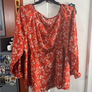 BloomChic Red Floral Blouse